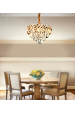 مـنـز - فخـة مصباح معدل عصـر كريستال حجر شمعة 40' ذهبية صفراء برنز0030 - burenze