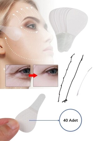 ® 40 Adet Lastikli Yüz Kaş Göz Boyun Gerdirme Kaldırma Bantları - 3