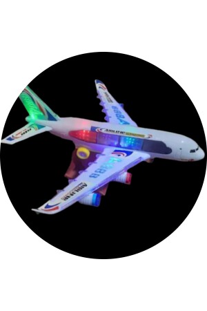 40 Cm Dev Boy Pilli Sesli Işıklı Uçak Işıklı Müzikli Yerde Gezen Oyuncak Uçak hbkdas - 2