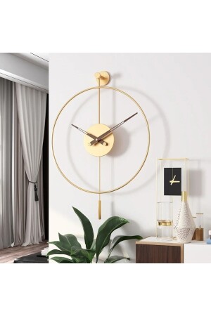 40 Cm Gold Tiktok - (CAM YOK) -ceviz 18 Akrep Yelkovan , Modern Dekoratif Metal Duvar Saati Metaxxx40Gold - 1