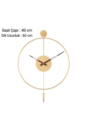 40 cm Gold Tiktok – (KEIN GLAS) – Walnuss 18 Stunden- und Minutenzeiger, moderne dekorative Metallwanduhr Metaxxx40Gold - 5