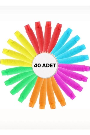 40-teiliges Poptubes flexibles pädagogisches Pfeifenspielzeug zum Stressabbau CF12401 - 1