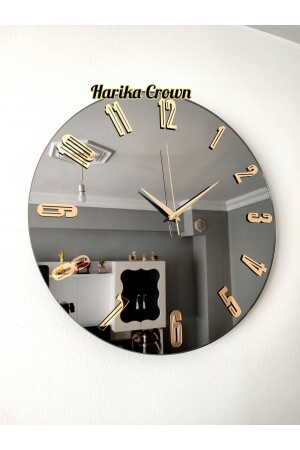 ساعة جدارية مزخرفة مع مرآة حقيقية (40 سم) TYCXHKY4NN169023582074013 - harika crown