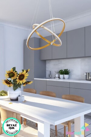 40-30 Beyaz Işık Modern Ledli Avize TERRA 2 Lİ - Harnelli