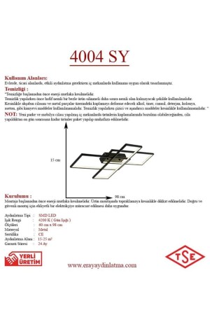 4004 Siyah Led Avize 4004 SY - 5