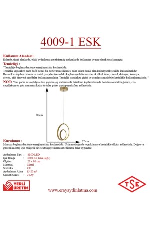 4009-1 Antiker Einzel-LED-Kronleuchter 4009-1 ESK - 3