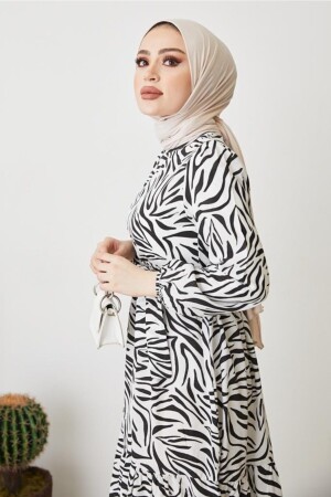 401 Zebra Desen Elbise 03820MBELB03 - 8