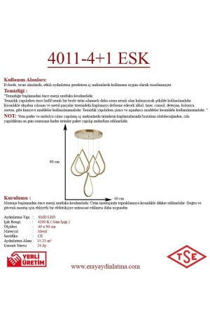 4011-5 Y Antiker LED-Kronleuchter 4011-4+1 ESK - 6