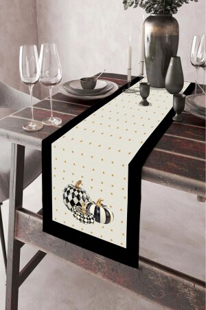 40x140cm Dokuma Leke Tutmaz Baskılı Premium Tay Tüyü Kumaş Masa Örtüsü Dekoratif Runner Yıkanabilir - Dekomod