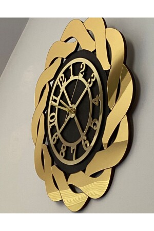 ساعة جدارية ذات أسلوب طراز منخفضة الذهبية الصفراء المسلولة ساعة المكتب المنزلي الحديثة 40x40 سم - Tuba Design
