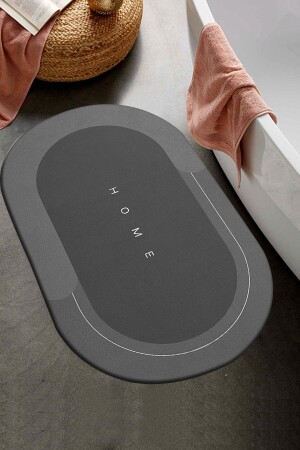 ديكور منازل مناخي رمادى نمط حمام الأمام حمام الحمام رطب الباب مقعد المرحاض قطعة واحدة طوالي 40x60cm - Else Halı