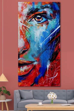 منز-مزقية الفن الجدارية القماش لوحة 40x80 سم 0MLDAKTS06 - Hediyeler Kapında