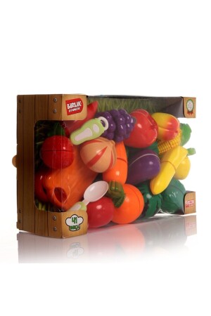 41-teiliges, schneidbares Obst- und Gemüse-Gemüsehändler-Set, Spielzeug - 4