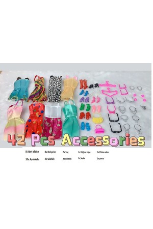 42-teiliges Barbie-Kleid und Zubehör, Barbie, Cindy, Frozen, kompatibler Kleiderschrank LRS652066220 - 1