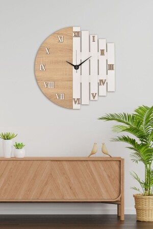 م.ن.ز. الخشبية ليزر قطع الحائط الروماني رقم الساعة 43 سم - الروماني رقم اليقاع - İnfigo Concept
