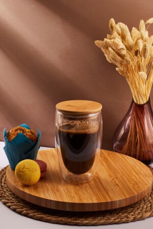 كأس من الخيزران المجمّع المضربة مرتين مع غطاء 450 مل 12463 ATILGAN. 0126 - Perotti