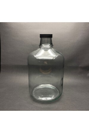 4500 cc Glasballon – 4,5-Liter-Glasflasche – mit schwarzem Verschluss – leerer Glasballon, kompatibel mit Spender 47blackdemijohn - 3