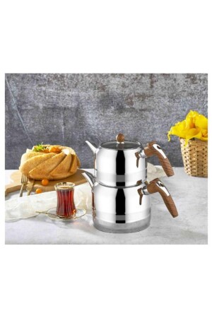 4500a Yağmur Mega Teekanne aus Stahl in Holzoptik mit Griff 1. 80/2. 80lt Code 1051-a P8717S7556 - Kahramanlar