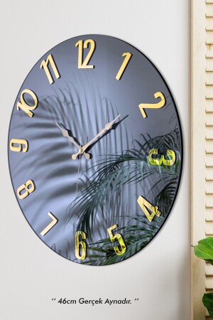 MNZ-46 سم مرآة حقيقية من الزجاج البليكسية رقم زينة ساعة الجدار مع المرآة - EMORES