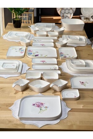 46 Parça Fleur Porselen Kahvaltı Takımı - Onedekor