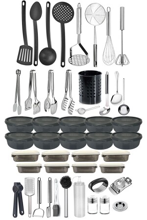 47-teiliges Alles-für-die-Küche-Luxus-Mitgift-Set, luxuriöser, sparsamer Vorratsbehälter, Zangen-Küchenset SS4444-3123 - 1