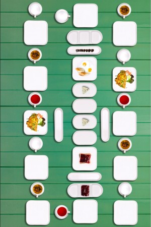 48-teiliges Teeservice, Frühstücksservice und Tafelservice der Elegance-Serie für 12 Personen - Evimsepette