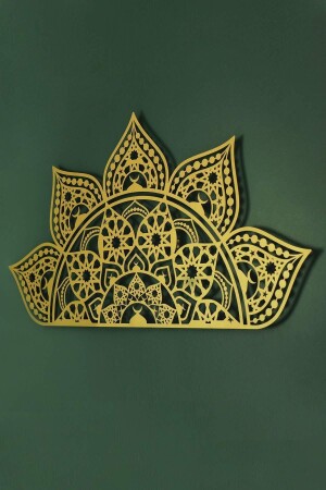 49*94 Cm - Altın - Metal Islami Desenli Mandala Duvar Tablosu - Islami Desenli Metal Tablo - Wam163 - 6