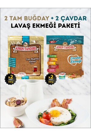 4er-Packung (2 Stück Vollkorn mit Sauerteig + 2 Packungen Roggen-Lavash-Brot mit Sauerteig) - 3