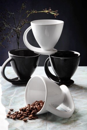 4er-Set für selbst zubereiteten Kaffee, Kräutertee usw. im Sonderdesign.Tassen-Set Syh-byz NDY-STR-2734-4 - 4