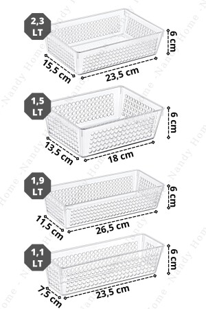 4er-Set praktischer Kühlschrank- und Schrank-Organizer NDY-EP4SET - 8