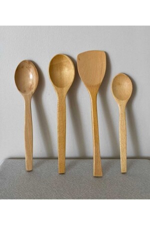 4'lü ''bambu'' Yemek Gereçleri - 4 Boy Bambu Kaşık -tahta Kaşık.hediyeli(23 CM-28 CM-32 CM.) - 2