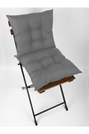 4'lü Dekoratif Pofidik Sandalye Minderi Bağcıklı Gri 40x40 - 4