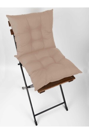 4'lü Dekoratif Pofidik Sandalye Minderi Bağcıklı Kahverengi 40x40 - 4