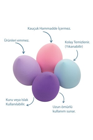 4'lü Makyaj Süngeri Keseli 1. Kalite - 3