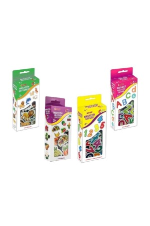 4'lü Manyetik Sayılar- Harfler - Hayvanlar - Meyveler Sebzeler Magnet 3-6 Yaş T6742376 - Diytoy