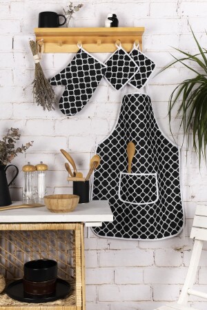 4’lü Mutfak Çeyiz Seti ; Mutfak Önlüğü - Fırın Eldiveni Ve Tutacak Takımı - Morlay