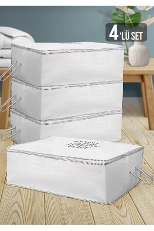 4'lü Set Baza Altı Hurç-baskılı Çok Amaçlı Yastık Yorgan Saklama Burcu 65*45*24 Cm - Yellow Stary Home