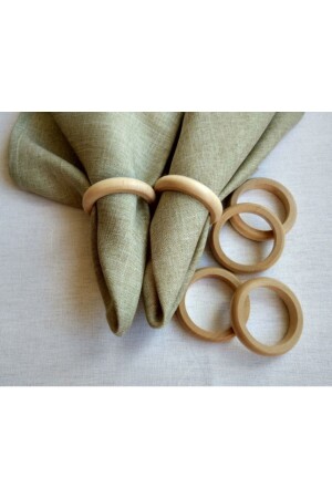 4'lü Vintage Ahşap Halka Peçete Yüzüğü Peçetelik Peçete Halkası Hediyelik Çeyizlik Sofra Sunumu - Home Art Atelier Hand Made