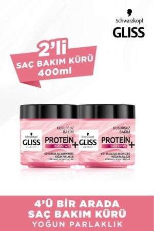 4'ü 1 Arada Yoğun Parlaklık Veren Saç Bakım Kürü - Babasu Yağı Ile 400 ml X 2 Adet - 2