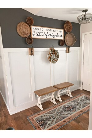 مـنـز - سكـانديناوية حائط لـات 5 قطع 100 سم × 8 سم حائط ديكوراتي يمكن طلاءه - Elfora