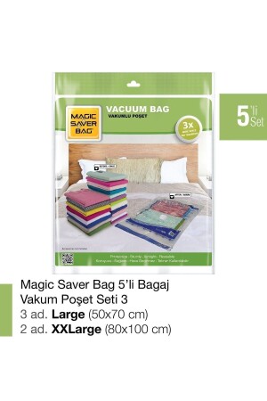 مجموعة من 5 حقائب فجوة الأمتعة 3 8697623590869 - Magic Saver Bag