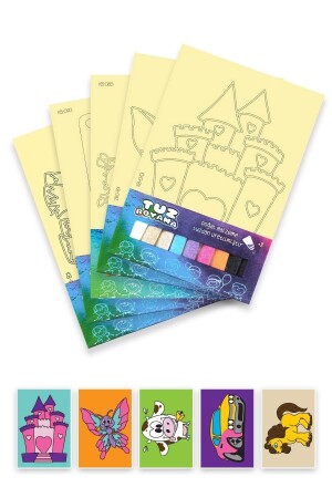 مجموعة لعبة رسم الملح من 5 - 4 - نشاط تعليمي - لعبة رسم الرمل Tb-030 - Artikel