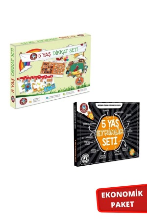 (مينز) - 5 سنوات - إنتباه و 5 سنوات - مجموعة نشاط مزدوجة - Çocuk Akademi