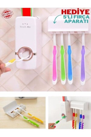 جهاز صبغ معجون الأسنان الآلي مع 5 فرشاة - - 5 قطع فرشاة الأسنان إرفاق هدية - - Özasya Avm