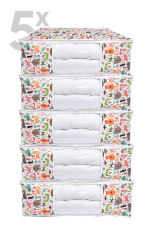 مجموعة من 5 أدوات منظمة من المعدات مع كيس التخزين الكبير النافذة الرائعة نمط الحيوان 70x50x25 سم VH BBH70X50AGS6 - Vedsey Home Organizer