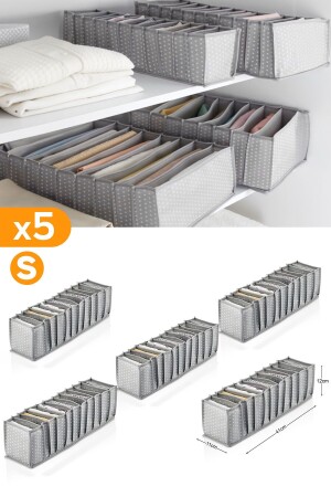 5 Adet - 11 Gözlü Gri Benekli Çekmece Içi Düzenleyici Organizer – Small - Serstil