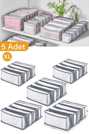 5 Adet - 8 Gözlü Şeffaf Çekmece Içi Düzenleyici Organizer – Xlarge SER148-5A - 1