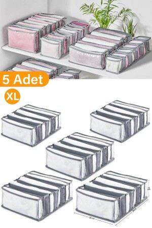 5 Adet - 8 Gözlü Şeffaf Çekmece Içi Düzenleyici Organizer – Xlarge SER148-5A - 3