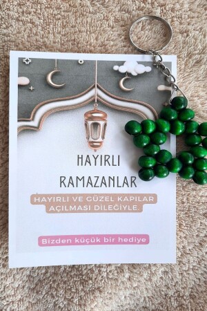 5 Adet Yeşil Yıldız Anahtarlık - Ramazan Hediyesi - Konsept Hediye - 6