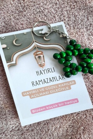 5 Adet Yeşil Yıldız Anahtarlık - Ramazan Hediyesi - Konsept Hediye - 3